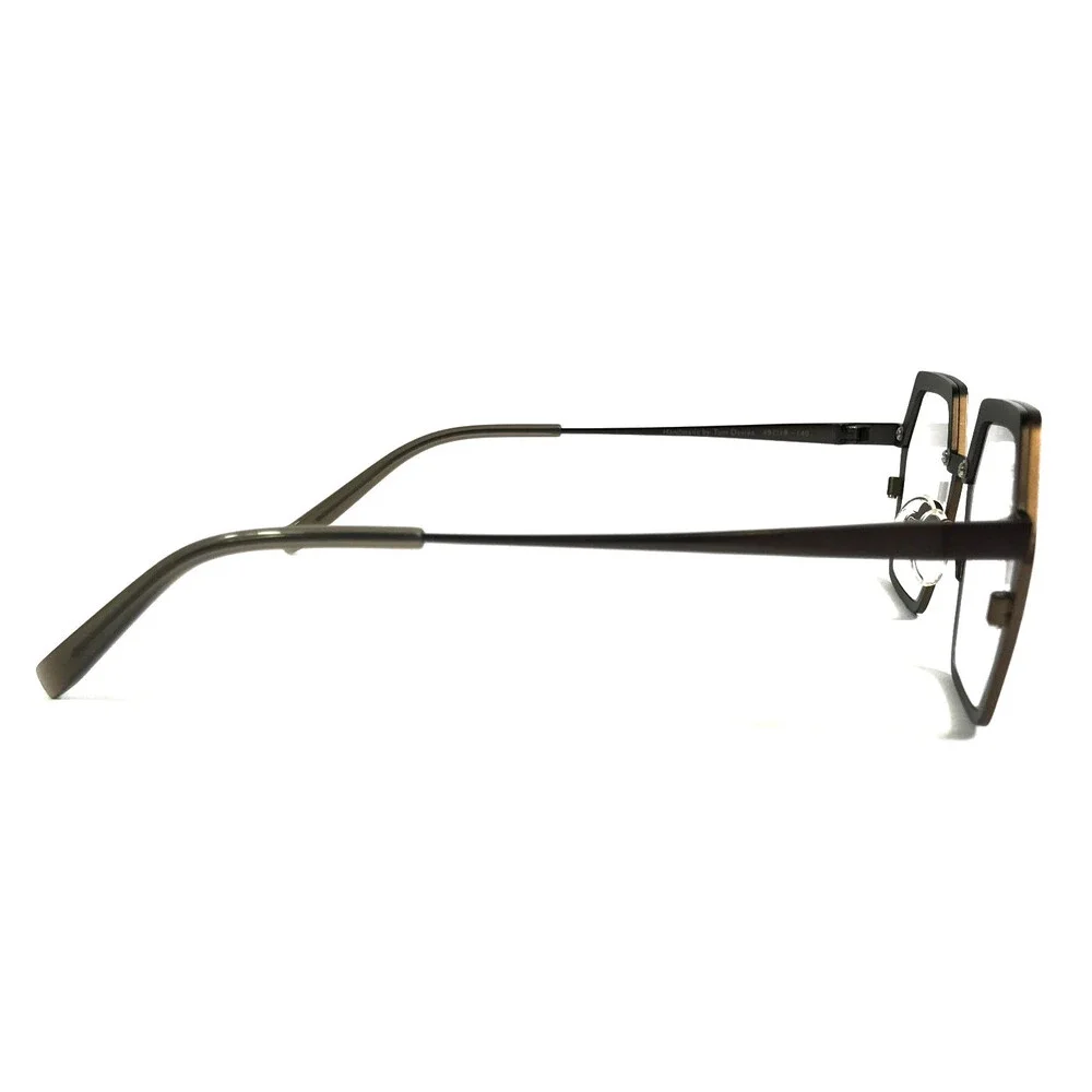 Tom Davies Eyeglasses Frames TD784 Col. 2363 Matte Brown Gray Hexagon 49-19-140